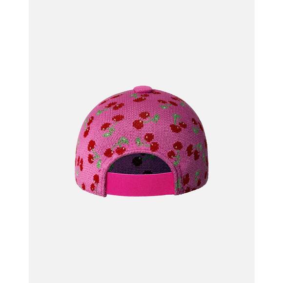 NEW KANGOL unisex tropic cherry knit baseball hat in bright fuschia